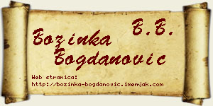 Božinka Bogdanović vizit kartica